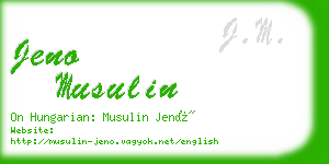 jeno musulin business card